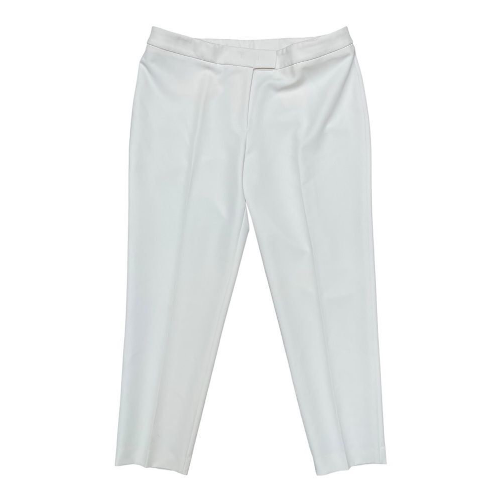 Ann Klein Off White Elegant Slacks Ankle Pants Unlined Size 16 Office Office EUC